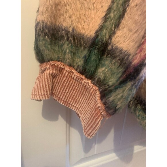 POL Brand Pink Fuzzy Plaid Corduroy Patchwork Shacket  -  Jacket-Size M - Picture 8 of 9